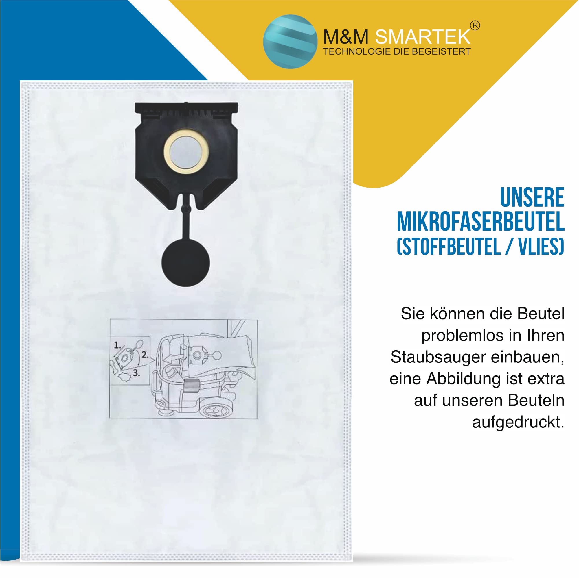 15 Staubsaugerbeutel für Kärcher NT 30/1 Ref. 2.889-154.0 | Für Kärcher NT 30/1, für Staubsauger, Referenz-Nr. 2.889-154.0