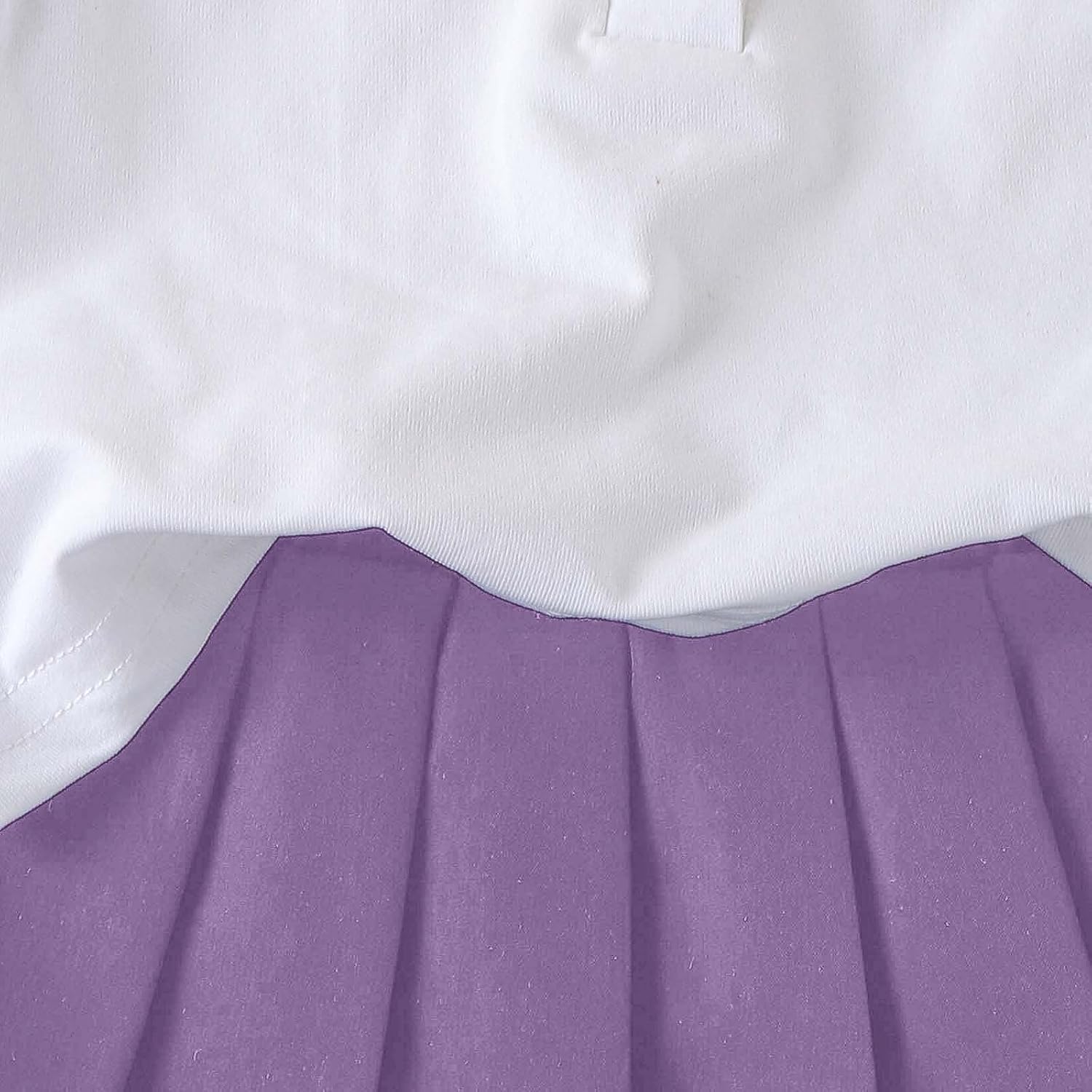 2 Piece Skirt Sets for Girls Heart Embroidery Sleeveless Polo Shirts and Pleated Mini Skirt Preppy Outfits 2-7 Years
