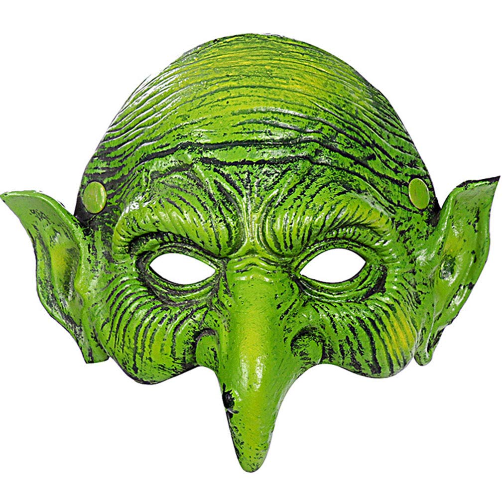Witch Mask Scary Green Goblin Masks for Halloween Carnival Party Costume
