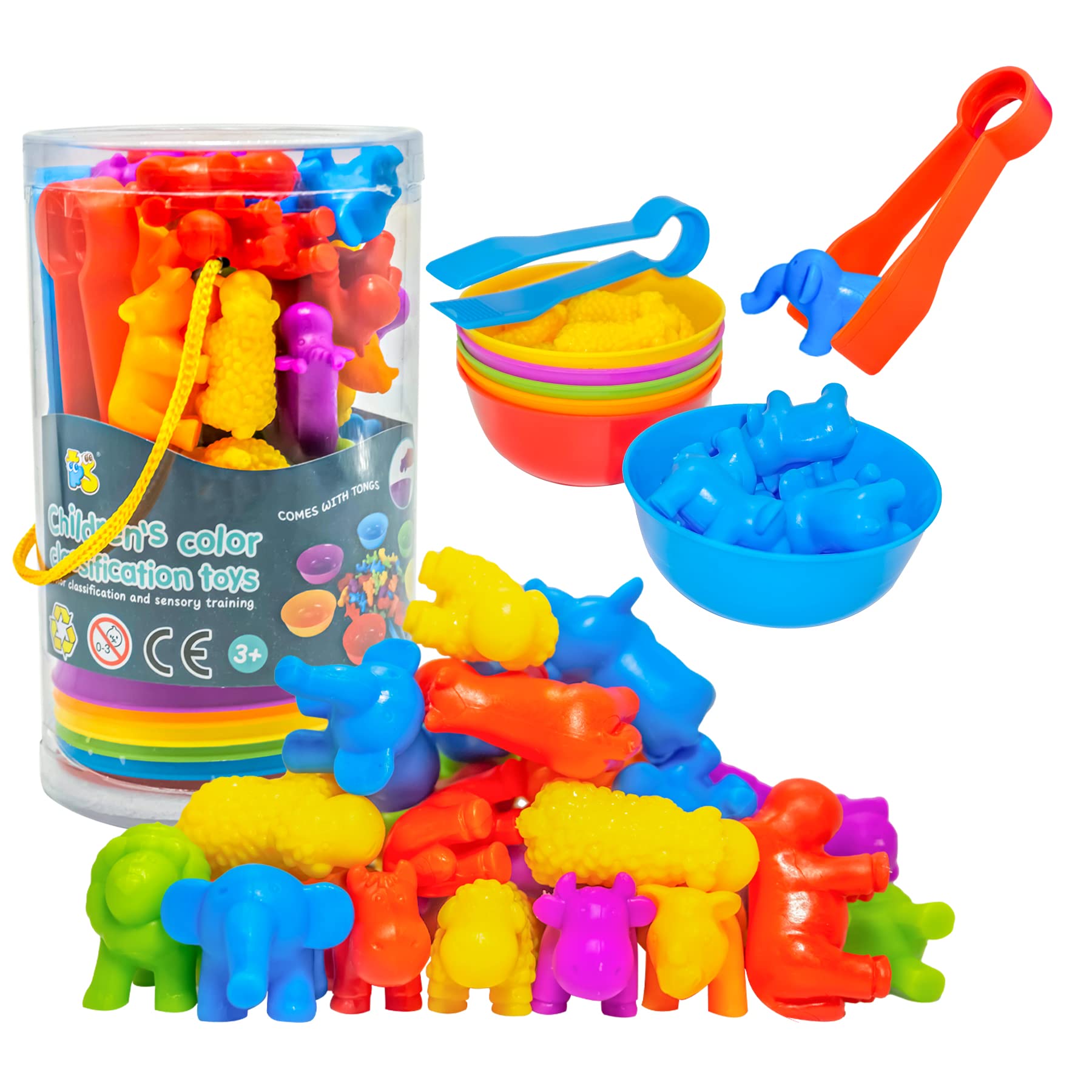 Buy Sarpan Counting Animal Color Sorting Toys with Rainbow Cups for ...