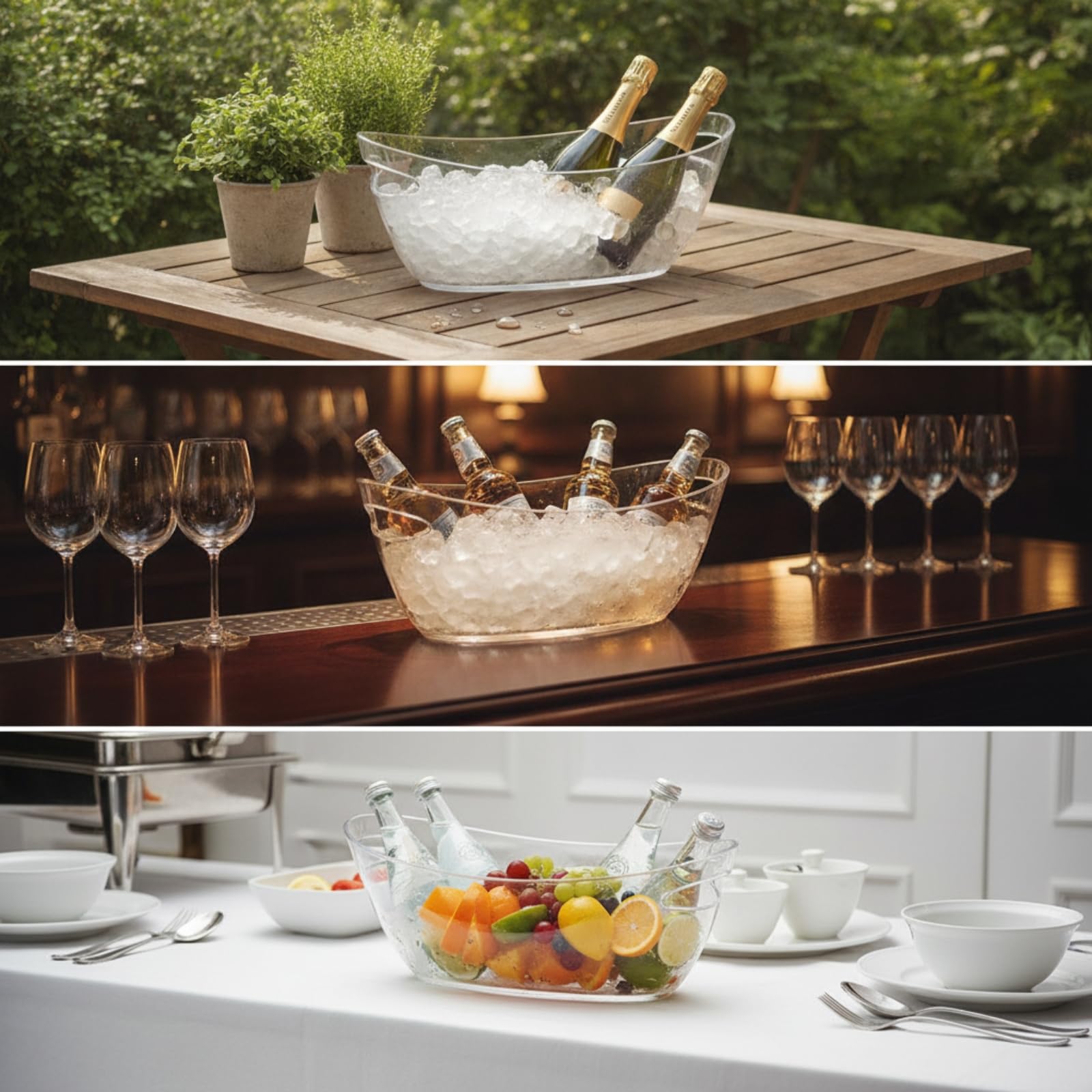 Seau à Bouteilles Transparent, size to 1, style to 1 | En Plastique, pour espaces événementiels