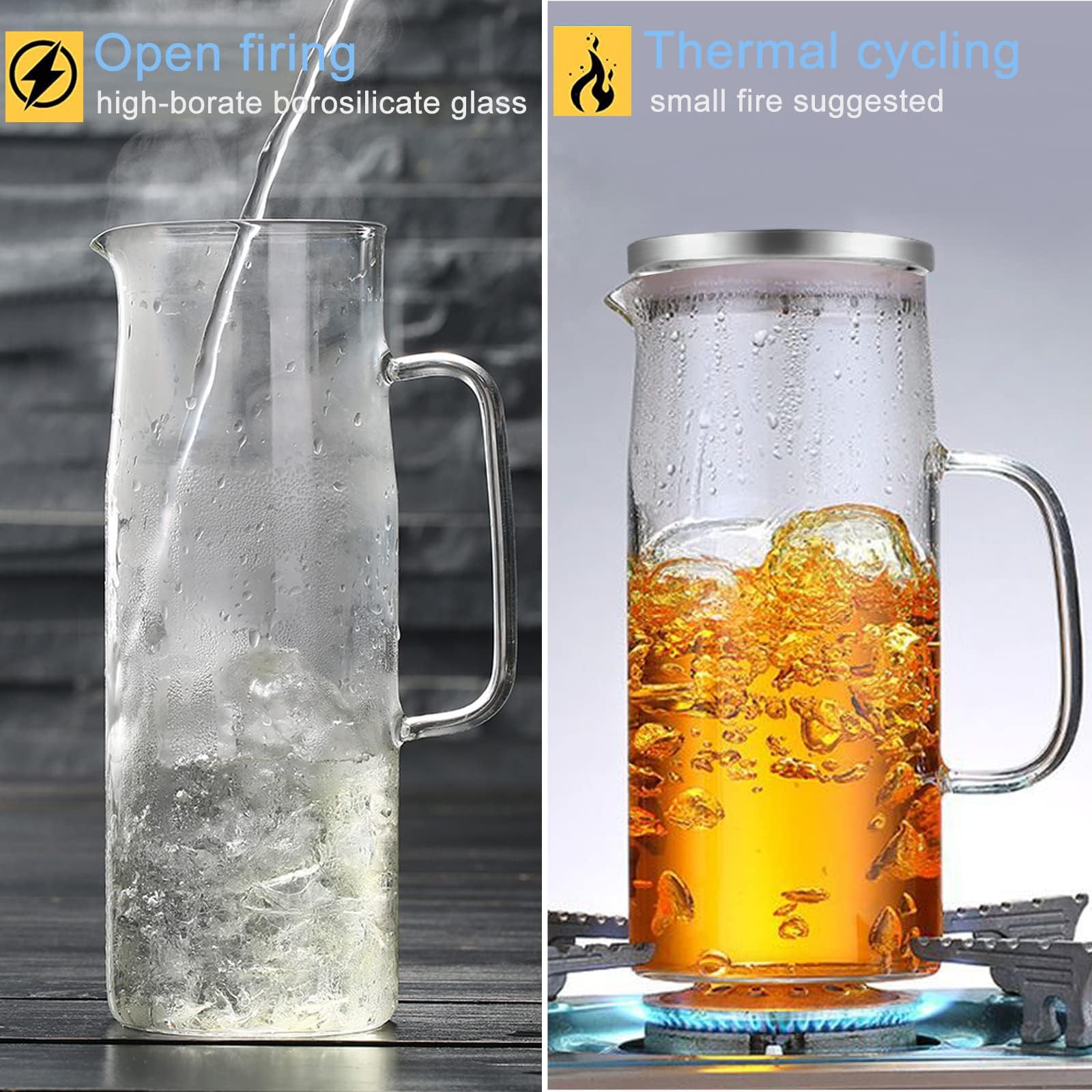 Caraffa In Vetro Borosilicato 1,5L - Con Coperchio Acciaio, Spazzola E Filtro, Per Bevande Calde/Fredde - Foto 8