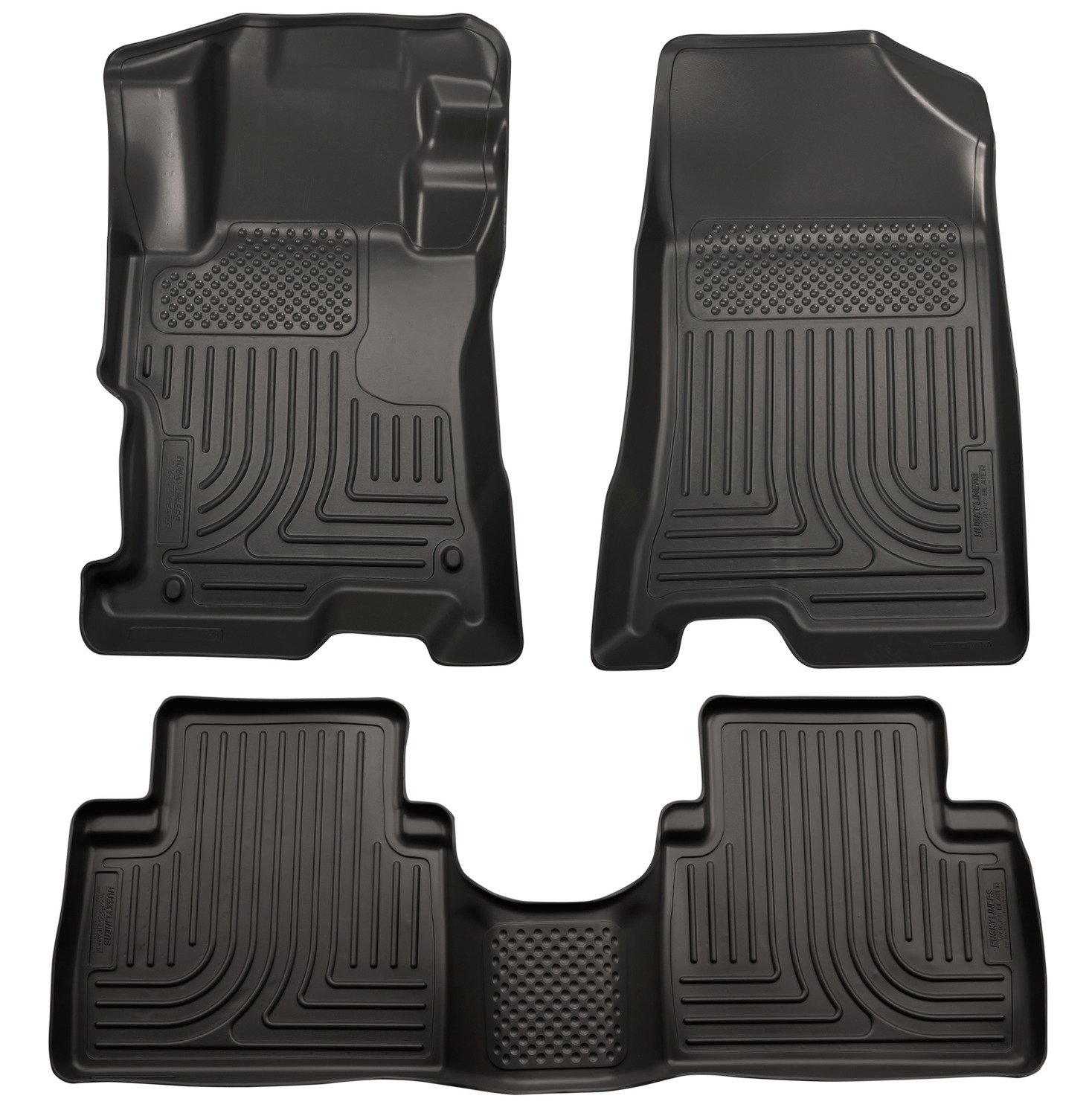 Husky Liners Weatherbeater Floor Mats | Fits 2011-2015 Hyundai Sonata (Includes Hybrid) | Front & 2nd Row, 3-pc Black - 98851