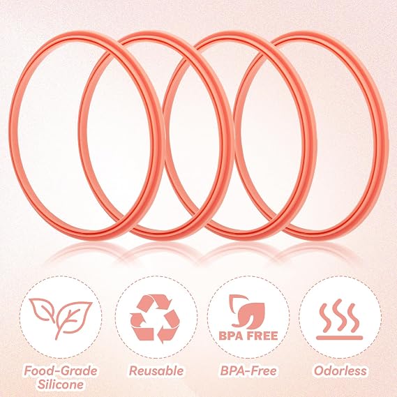 6pcs Gasket Replacement for Owala 40oz Tumbler, Rubber Lid Seal Ring Water Bottle Accessories Replacement Part Compatible with Owala 40oz Stainless Steel Cup (Grapefruit)
