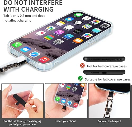 Miniatura 7 de HOTEMIA Cordón para teléfono celular, cordón cruzado para teléfono con correa ajustable de nailon para el cuello, compatible con la mayoría de