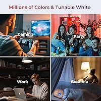 Vista 5 de THIRDREALITY Zigbee Smart Color Bulb ZL1 4Pack,Compatible with Home Assistant(ZHA&Z2M), SmartThings,Aeotec,Homey,Hubitat or Echo Devices With