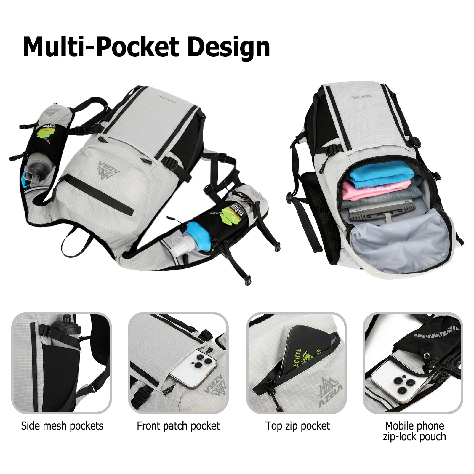 Sac à dos de cyclisme imperméable respirant et confortable pour homme et femme pour voyage, randonnée, course à pied