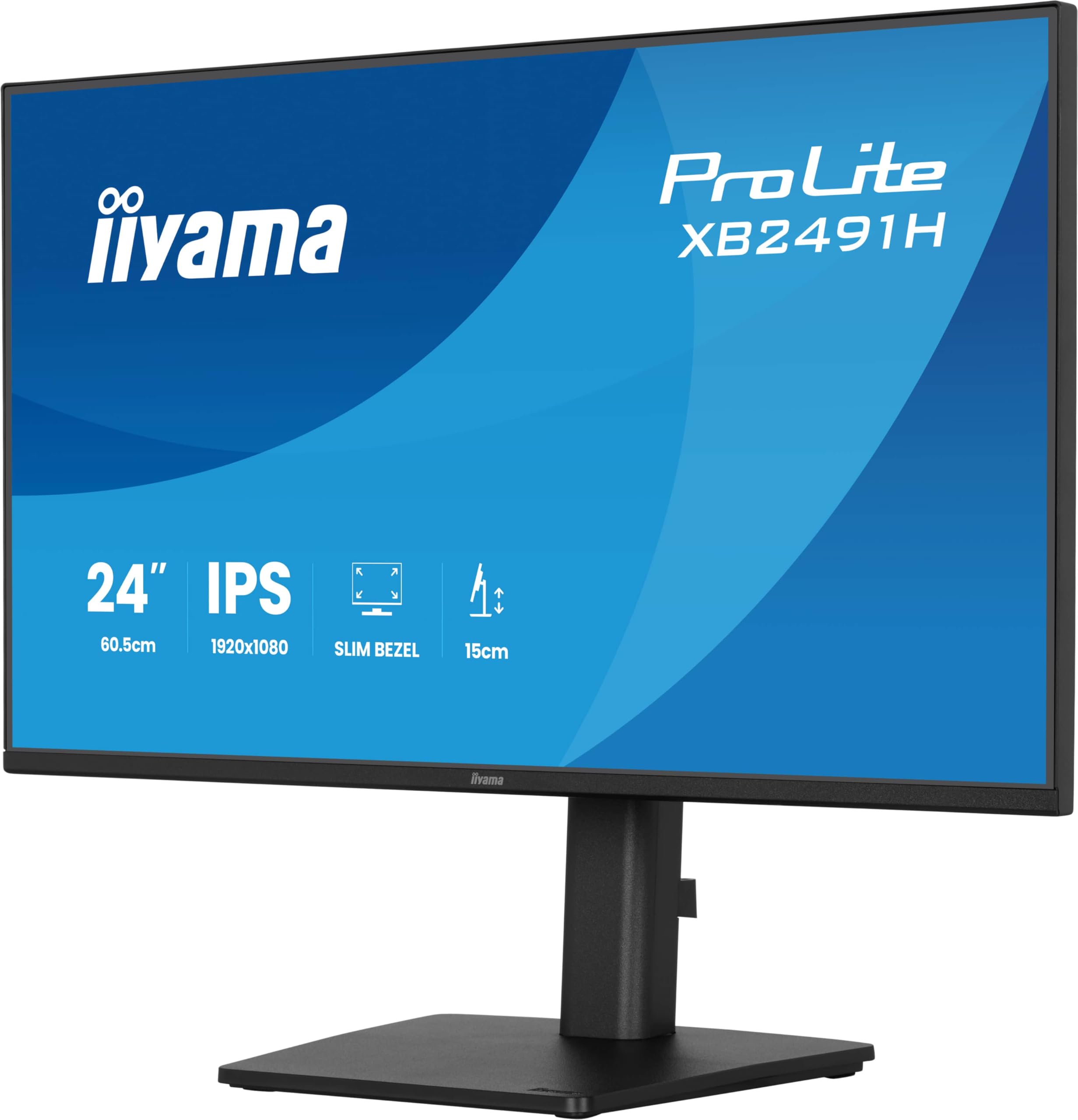 iiyama Prolite XB2491H-B1 60,5cm 24" IPS LED-Monitor Full-HD 120Hz HDMI DP Höhenverstellung Pivot Slim-Line Adaptive Sync Energieklasse C schwarz