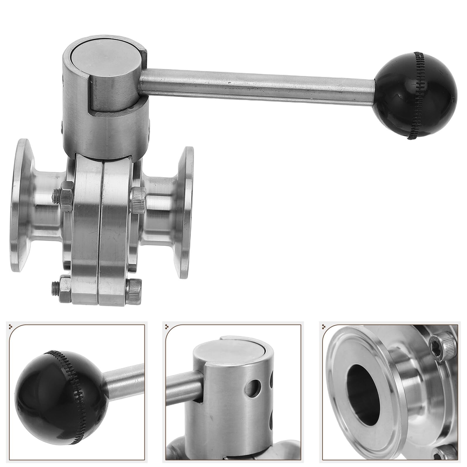 Cabilock Válvula de Sanitaria de Acero Inoxidable 304 Roscada 25 5 L=56 con Manija Manual para Fermentación Elaboración de Cerveza y Procesamiento Alimentario