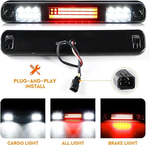 Miniatura 3 de Youxmoto Kit de 3 luz de freno LED + luces traseras para Chevy GMC Silverado Sierra CK 1500 2500 3500 1988-1999, modelos Blazer de tamaño completo