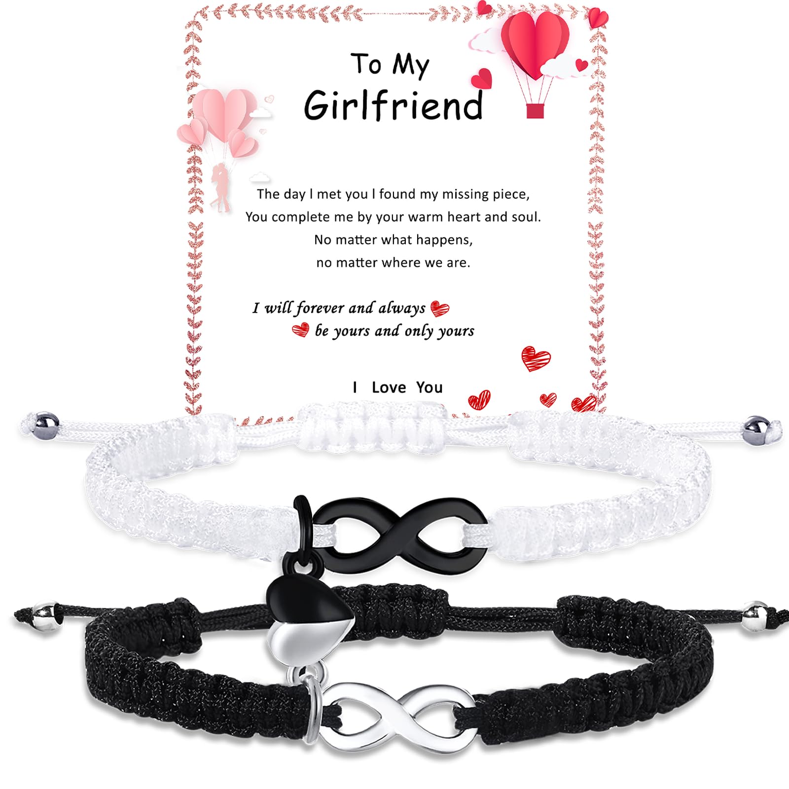 Valentin Geschenk Frau - Pärchen Armbänder Matching Armbänder Adjustable Rope Armbänder für Paare Weihnachten Jahrestag Valentinstag Geschenke für ihn HerBoyfriend Freundin Liebhaber Ehemann Ehefrau