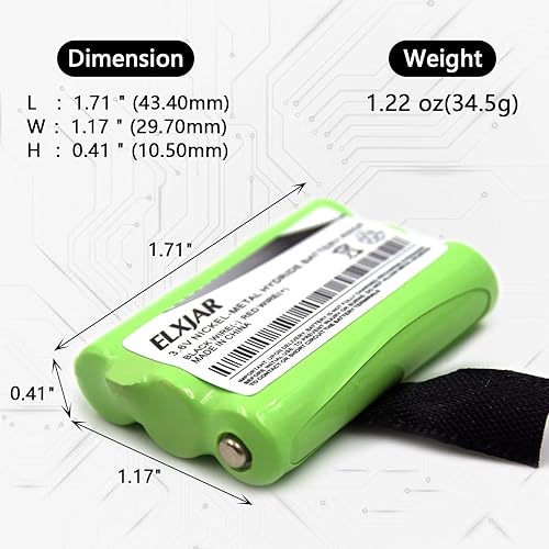 Miniatura 3 de Paquete de 2 baterías de repuesto de 3.6 V 600 mAh para radios bidireccionales Midland BATT3R BATT-3R AVP14 MID-AVP14 LXT600 LXT630 LXT630X3 LXT633