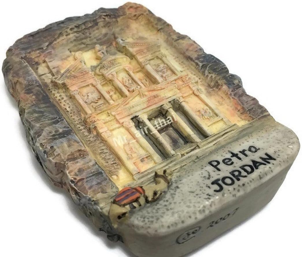 WitnyStore Tiny 2¾" Petra Archaeological City Jordan Magnet - Miniature Hand Made Resin 3D Asia Landmark Tourist Attractions Decorative Refrigerator Fridge Magnets Collectible Traveler Souvenirs Gifts image 3