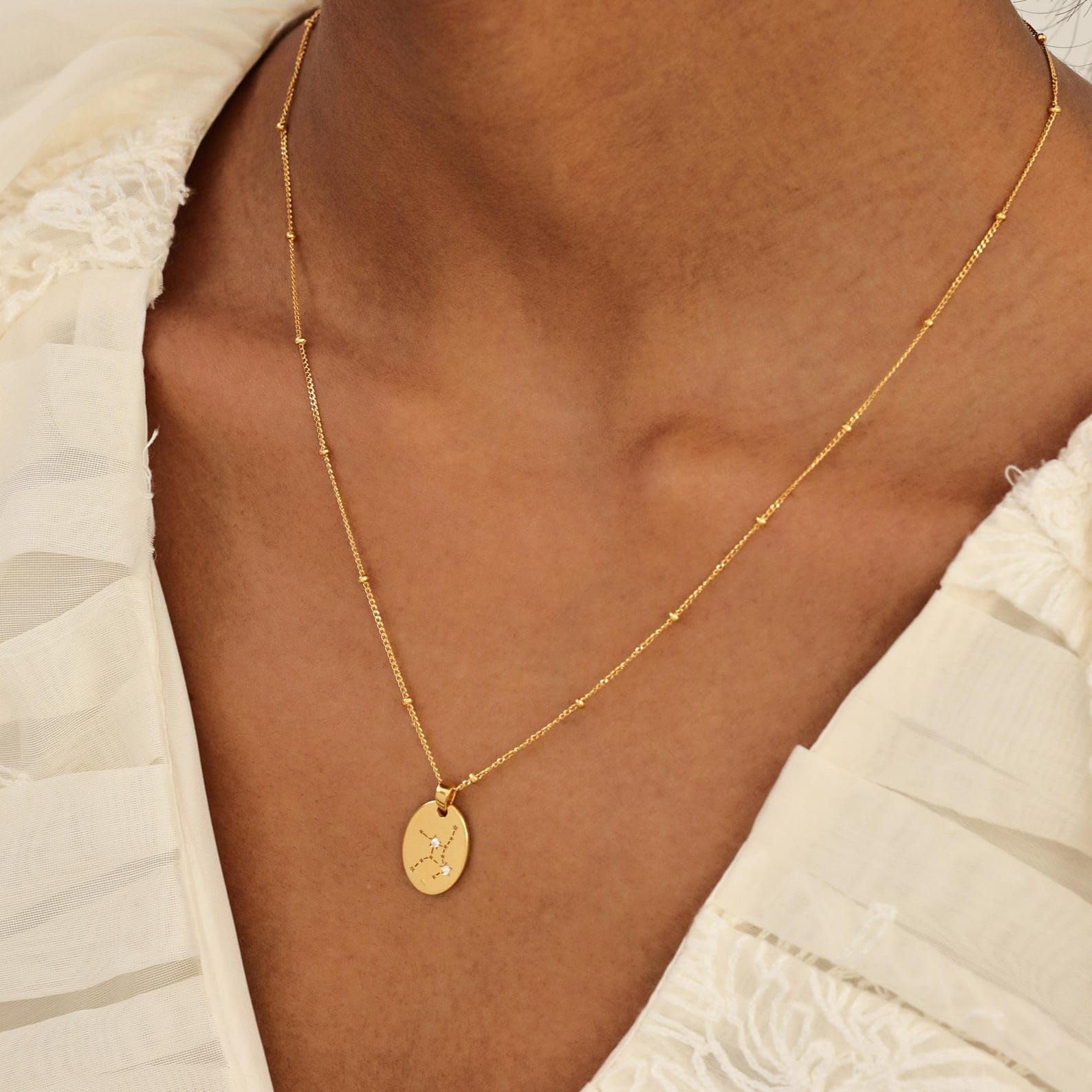 Collana personalizzato zodiaco pendente argento sterling 925 Collane di costellazione personalizzate stella segno ciondolo Compleanno fatto a mano anniversario