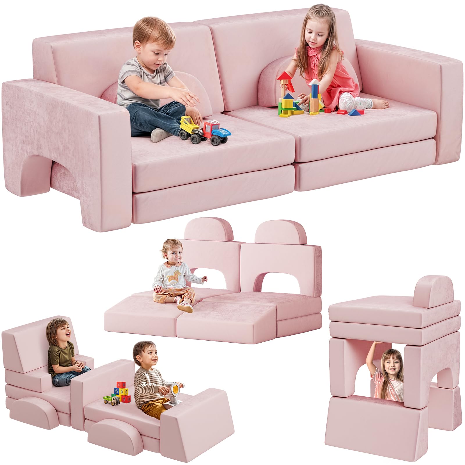 Modular Kids Play Couch 10pcs Nugget Couch Kids For Boys