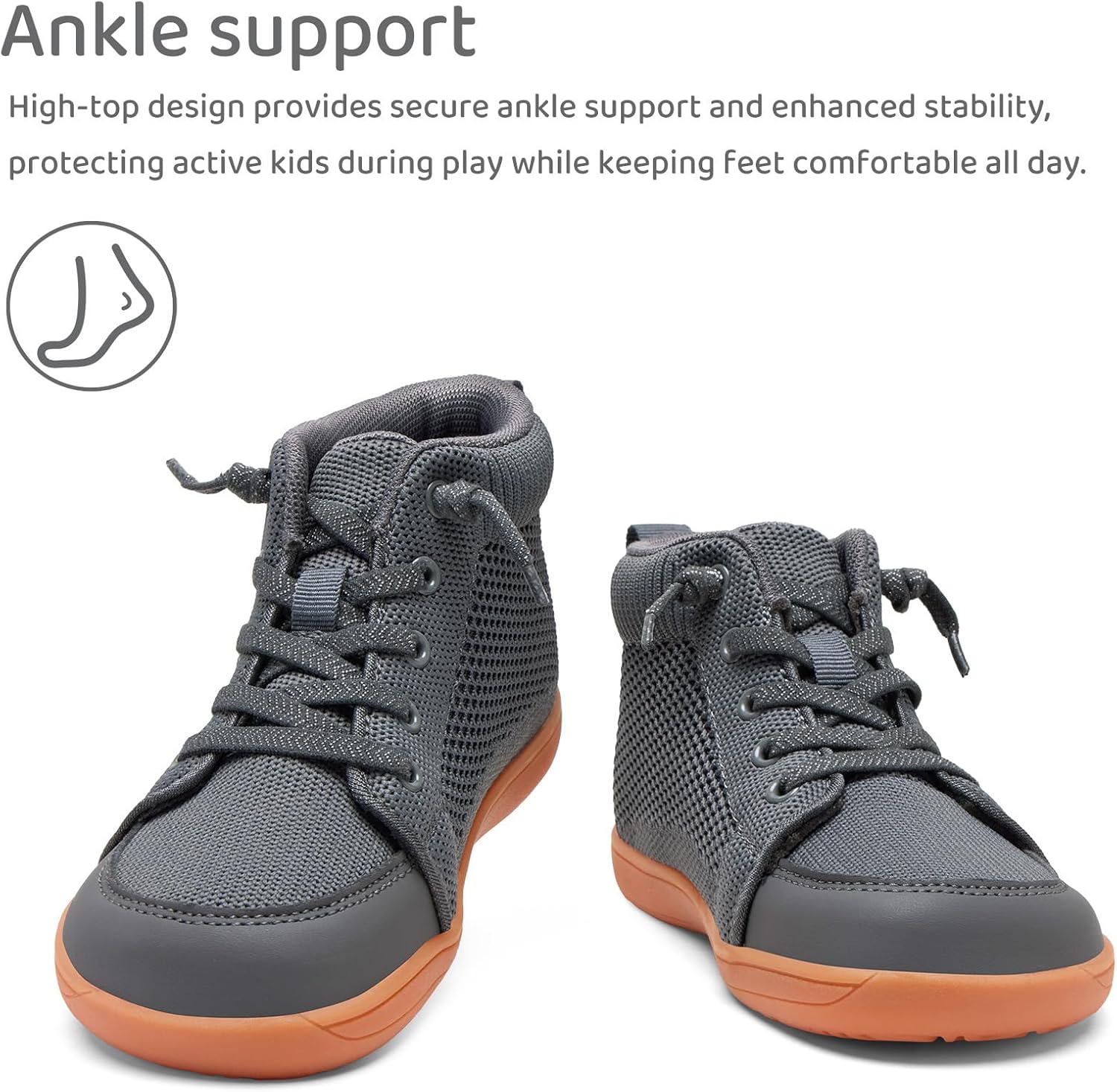 WateLves Toddler Little Kids Wide Barefoot Shoes Girls Boys Lightweight Boots Minimalist High Top Walking Shoes Breathable Comfort-Forward Ankle Support - Image 2