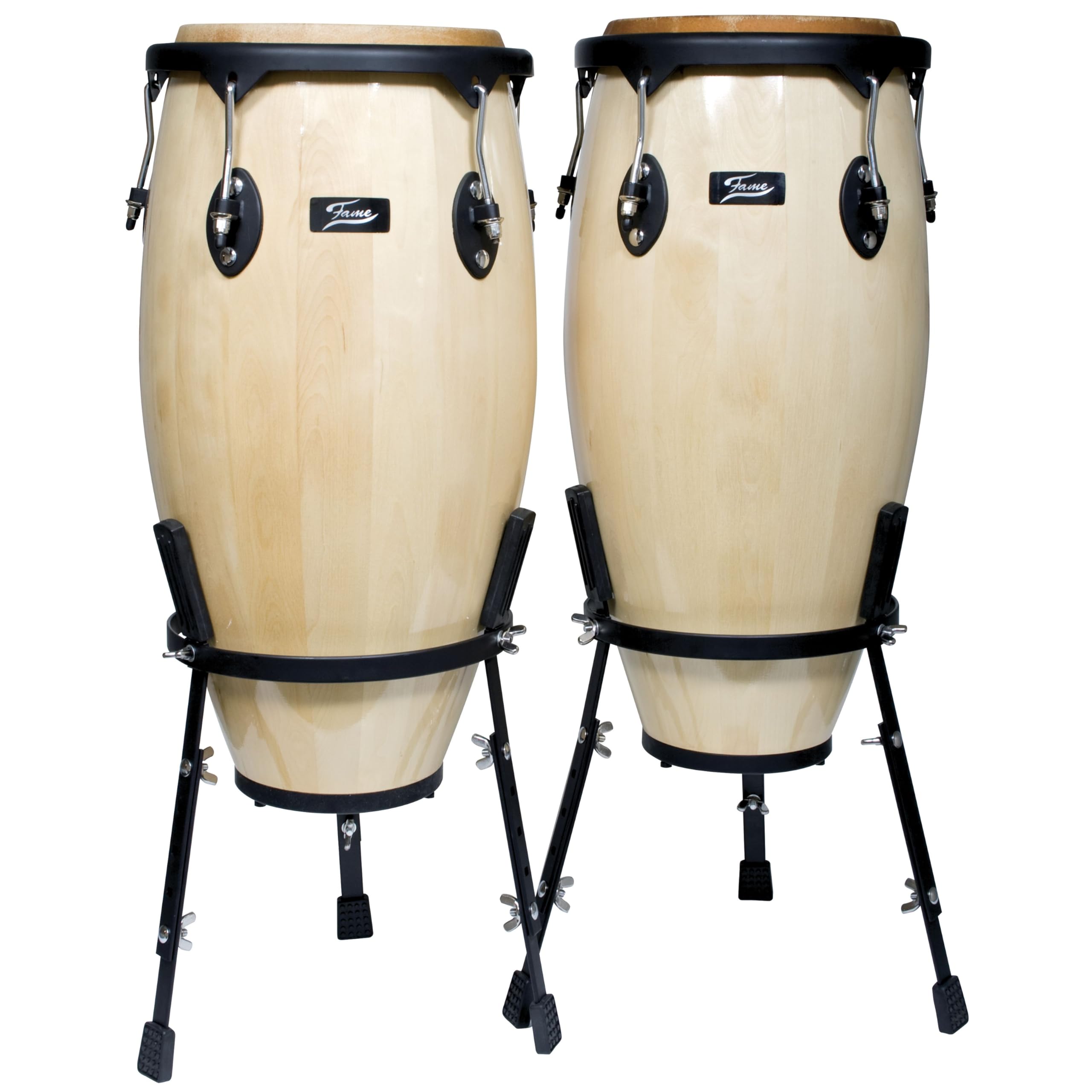 Fame JDB-115 Conga Set & Stands 11"/12" (Natural) - Conga