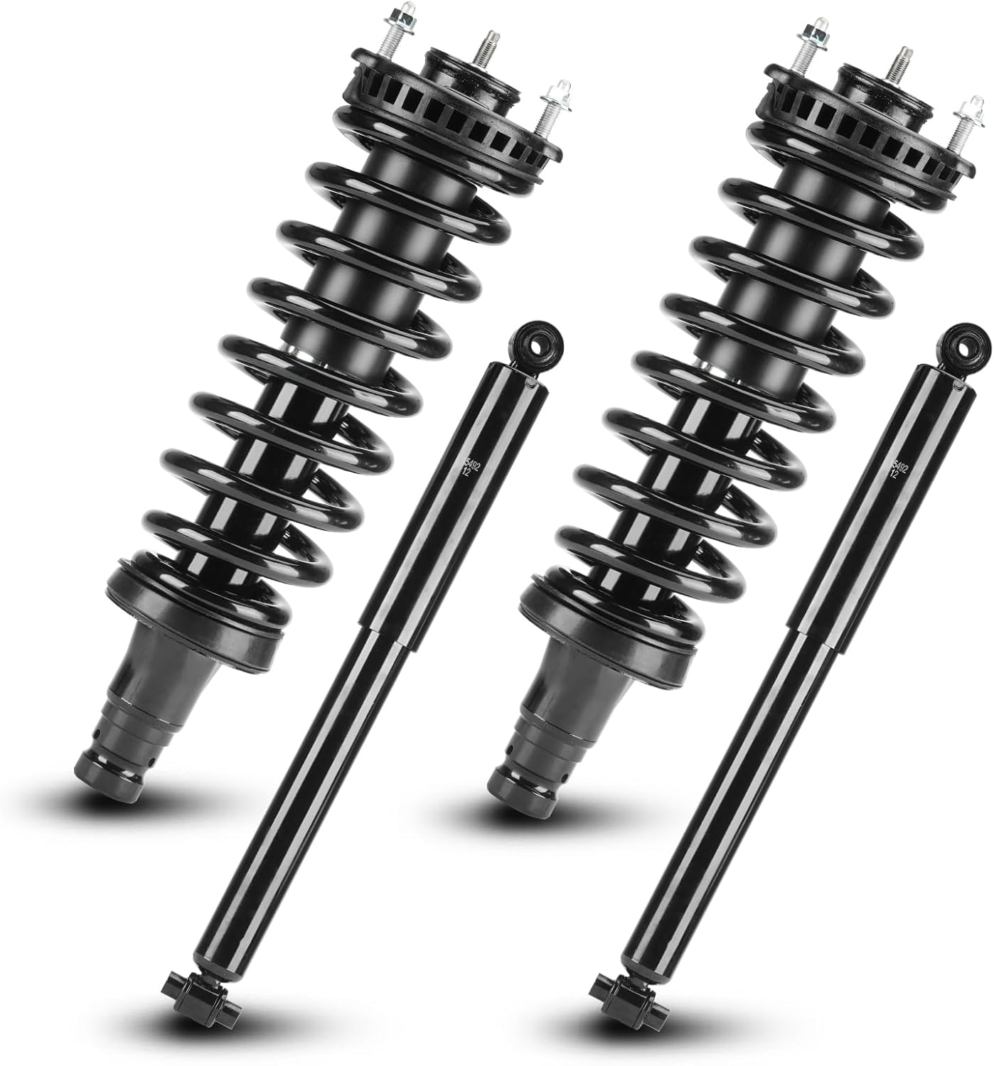 Front Rear Complete Coil Spring Strut Assembly Shock Absorber Fit for Buick Rainier 2004-2007, for Chevrolet Trailblazer Gmc Envoy 2002-2009, for Trailblazer EXT 2002-2006, 171341 37241