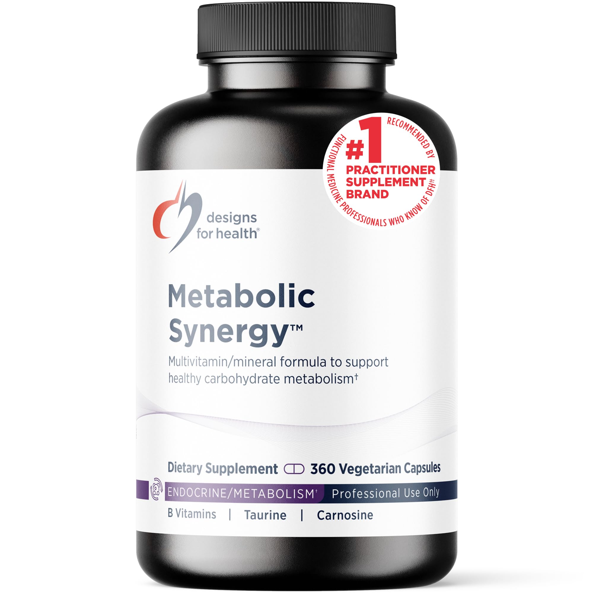 Designs for Health Metabolic Synergy - Multivitamin and Mineral Supplement with Chromium, Zinc, Selenium, R-Lipoic Acid, Vitamins + More (360 Capsules)