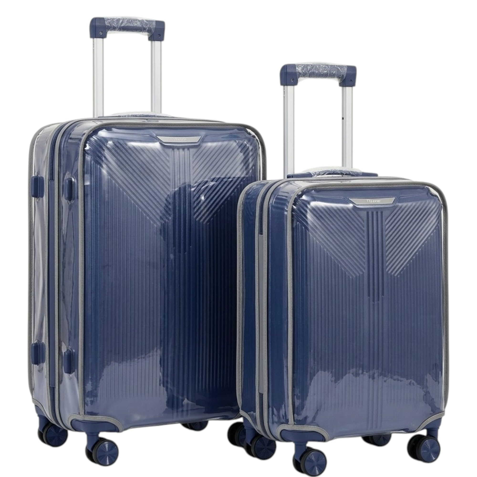 Shield PRO Transparent Luggage Cover | PVC Waterproof Trolley Bag Cover | Scratch Resistant Dustproof Suitcase Protector with Zipper for Hard Shell (Set of 2 (20" + 24"))-image-31