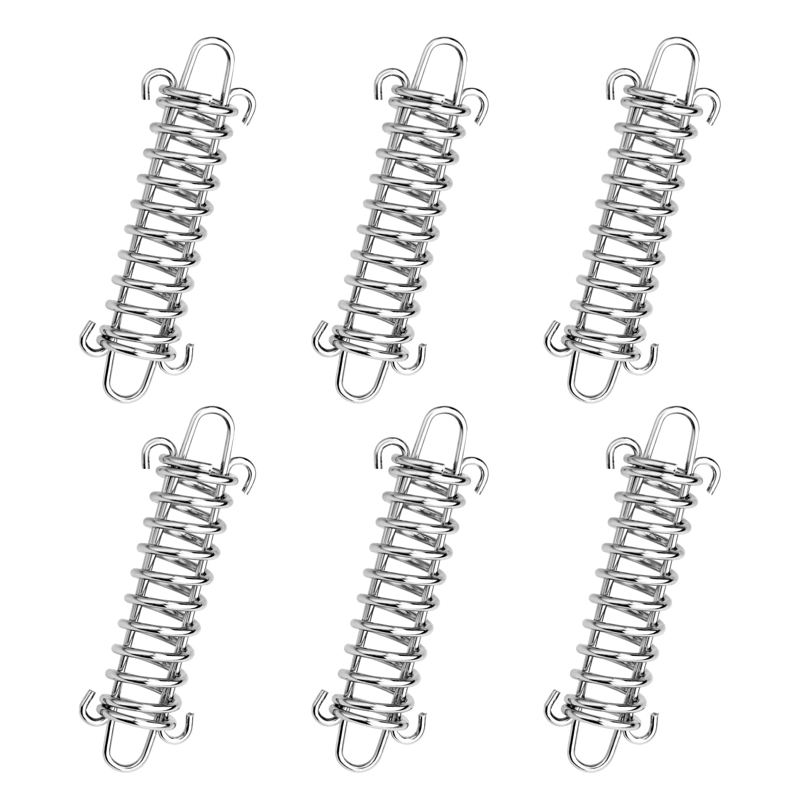 Realand 6 Pack Tension Spring For Tent Rope, Camping Tent Spring Buckle Porch Swing Springs Steel Sunshade Awning Rope Tensioner Tightener, Dog Leash Shock Absorbing Spring