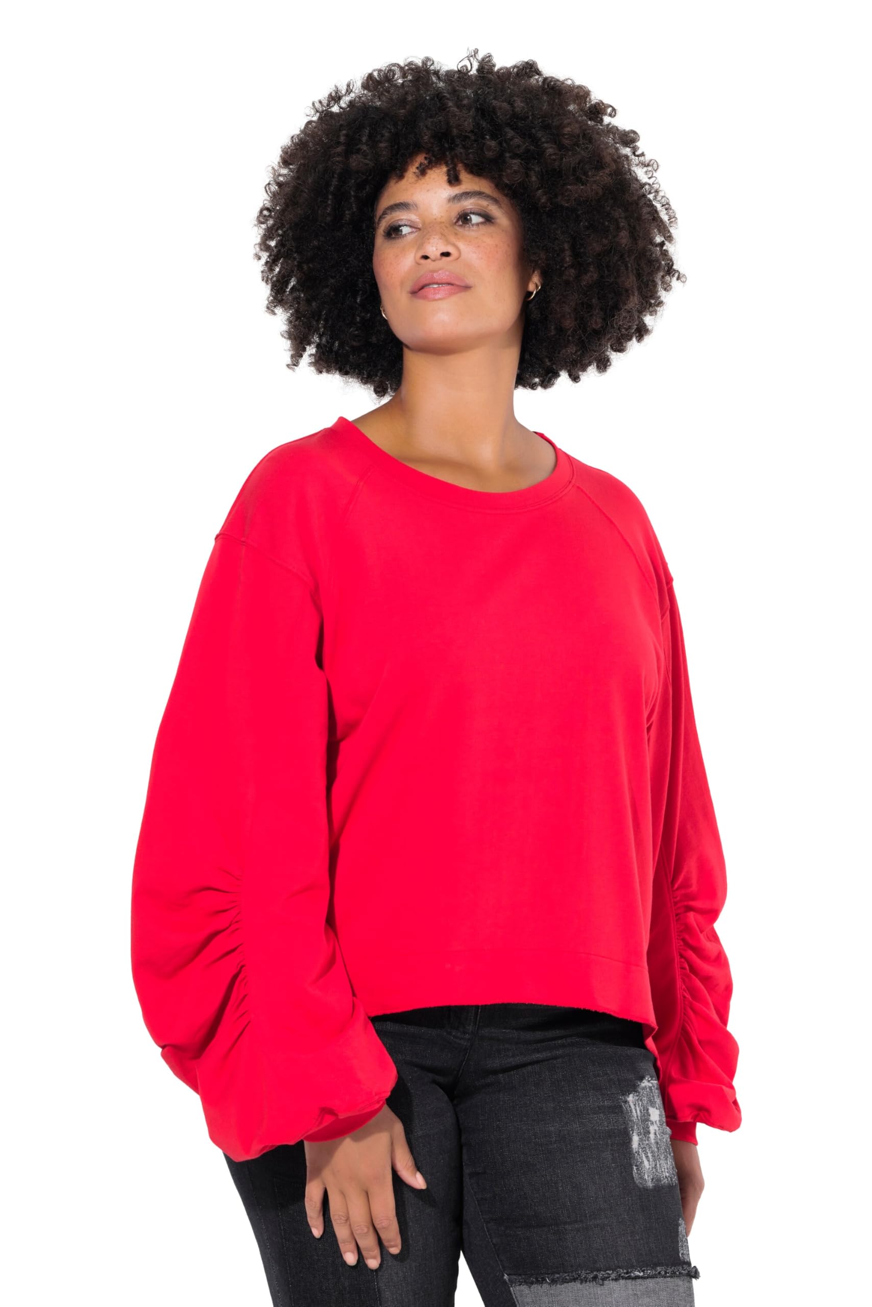 Angel of Style Damen große Größen Übergrößen Plus Size Sweatshirt, A-Linie, Geraffter Raglan-Langarm 835670