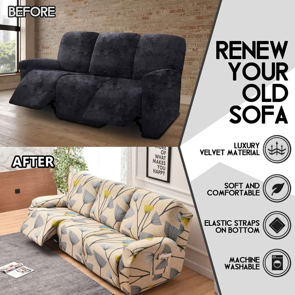 4/6/8 pièces Housse pour Fauteuil Relax Extensible 1 2 3 places Canapé Relax Sofa Housse Fauteuil Inclinable Complète Spandex Housse de Canapé Protège Canapé Housse avec Poche Latérale ( Color : 20 4/6/8 pièces Housse pour Fauteuil Relax Extensible 1 2 3 places Canapé Relax Sofa Housse Fauteuil Inclinable Complète Spandex Housse de Canapé Protège Canapé Housse avec Poche Latérale ( Color : 20