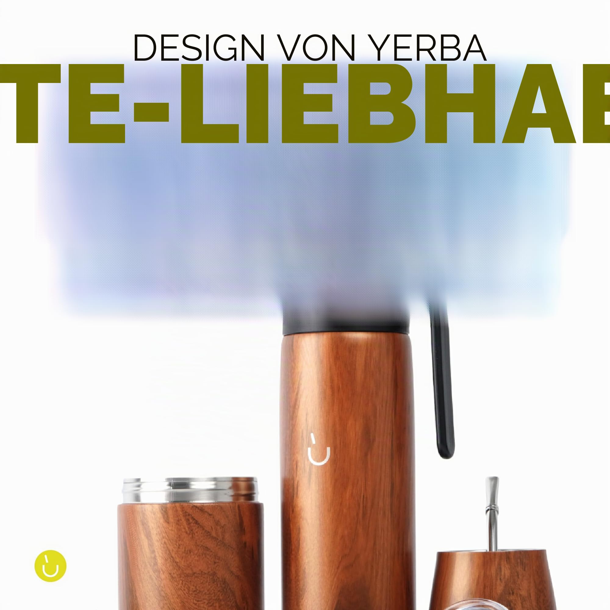 BALIBETOV Komplettes Yerba Mate Set – Mate Gourd, Isolierflasche, Yerba Behälter, zwei Bombillas und Reinigungsbürste im Lieferumfang enthalten – Alle Premium Qualität 304 18/8 Edelstahl (Holz)