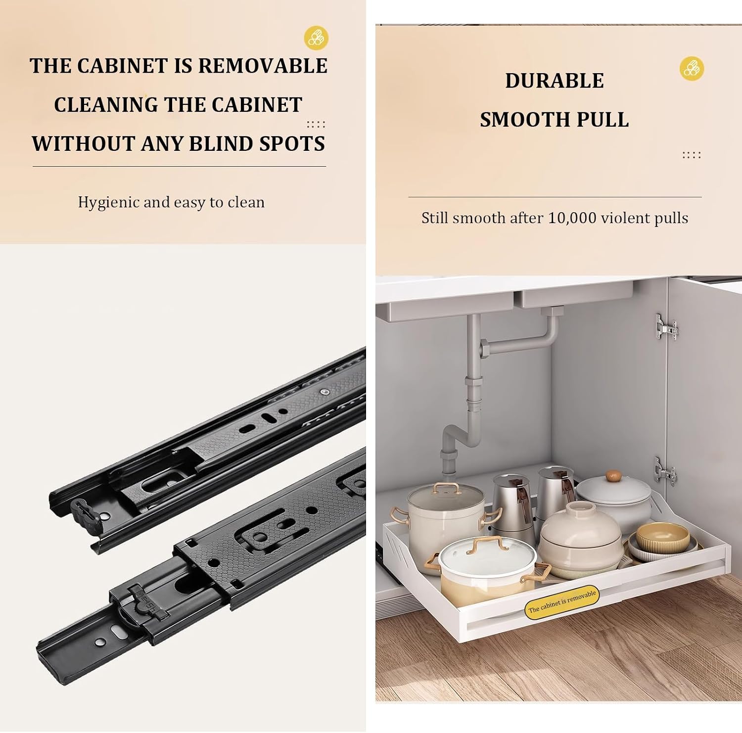 Pull Out Kitchen Storage,Slide Out Drawer Storage Shelves,Home Office Organization Hidden Storage Pantry Shelf,No Need Drill and Nailing,for Kitchen Cupboard Cabinet. (Color : Black)