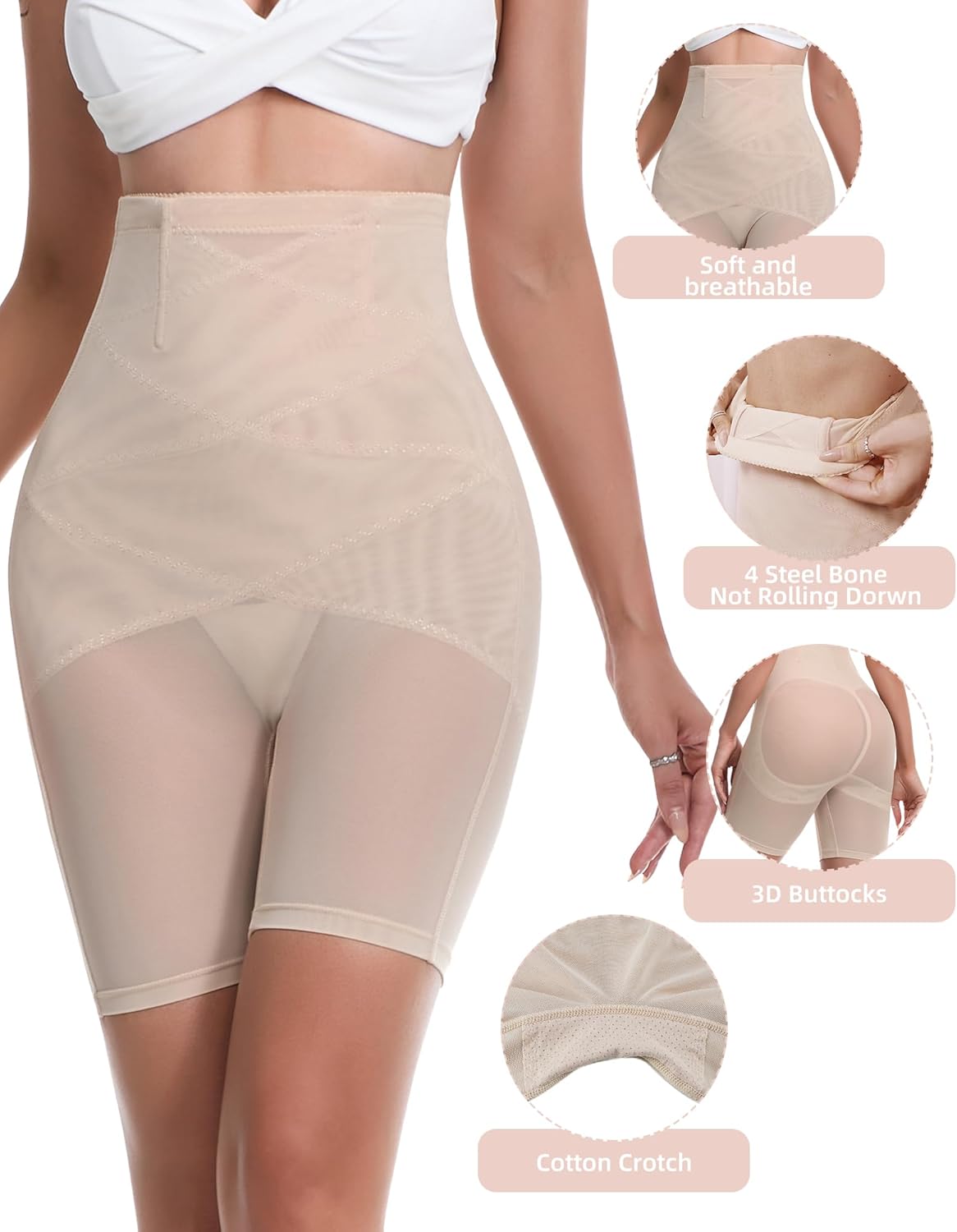 Shapewear Tummy Control Underwear Compression Slip Shorts Waist Trainer For Women High Waisted Butt Lifting Under - Image 3