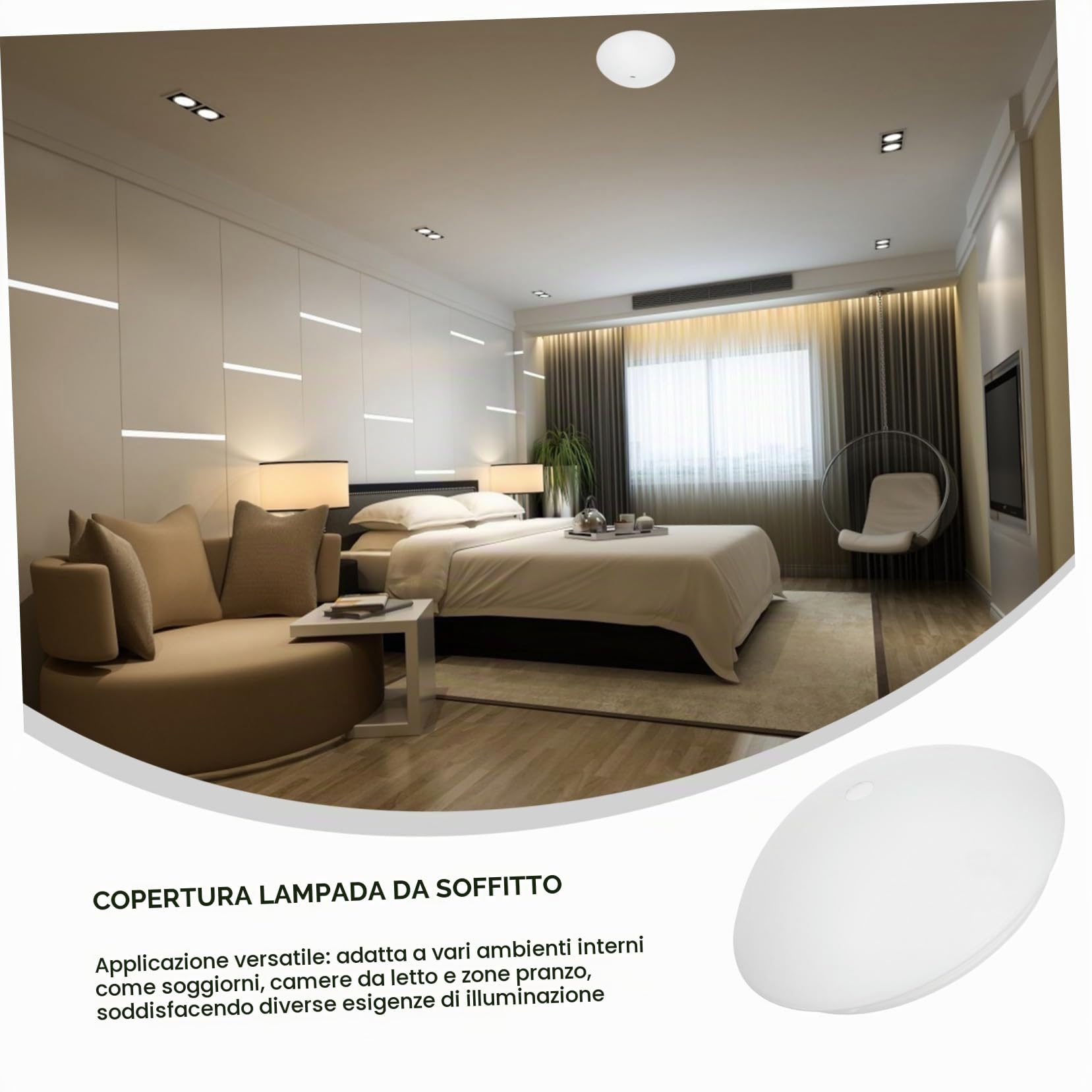 Copertura Paralume Rotondo Con Foro Per Plafoniera Coprilampada Soffitto Pvc Bianco Sostituzione Facile Per Lampada Da Soffitto Diffusione Luce Morbida Per Interni
