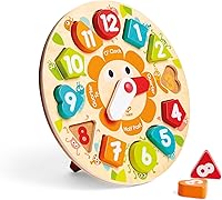 Vista 1 de Hape Juego de rompecabezas de reloj grueso, multicolor, 9.65 x 1.38 pulgadas