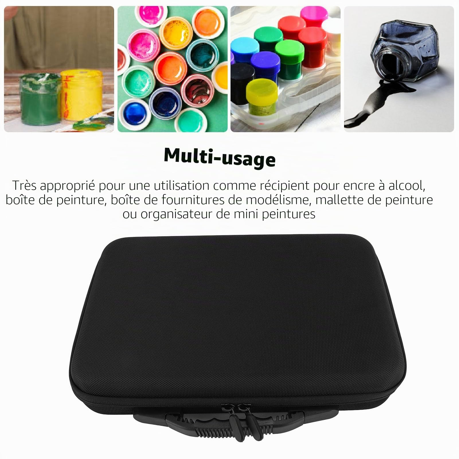 Étui de Rangement pour Encre à Alcool, étui de Transport de Peinture Pouvant Contenir 60 Bouteilles D'encre et de Peintures avec Insert en Mousse et Poche de Rangement Intérieure