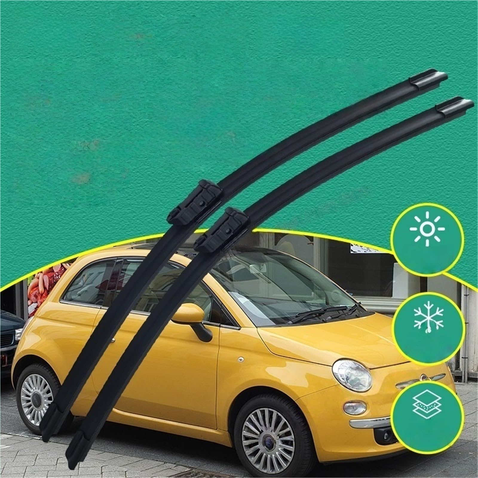 Wycieraczki samochodowe Pasuje Do Ab&arth F&iat 500 Wycieraczek(Front Pack of 2 RHD 500 (2007-2024))