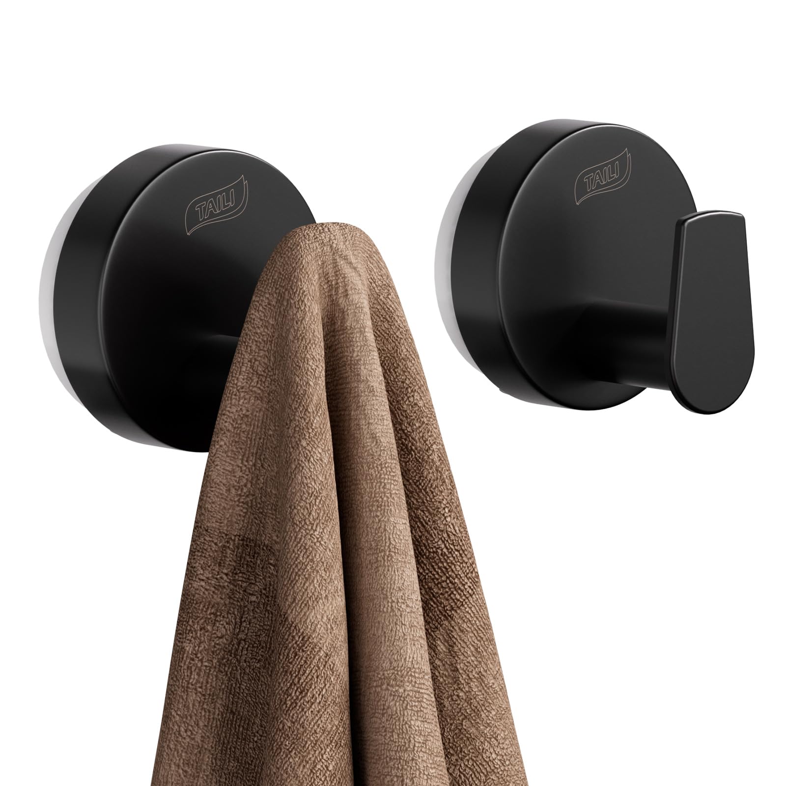 TAILI Shower Hooks Suction Cup, Towel Hooks for Bathrooms, Stainless Steel