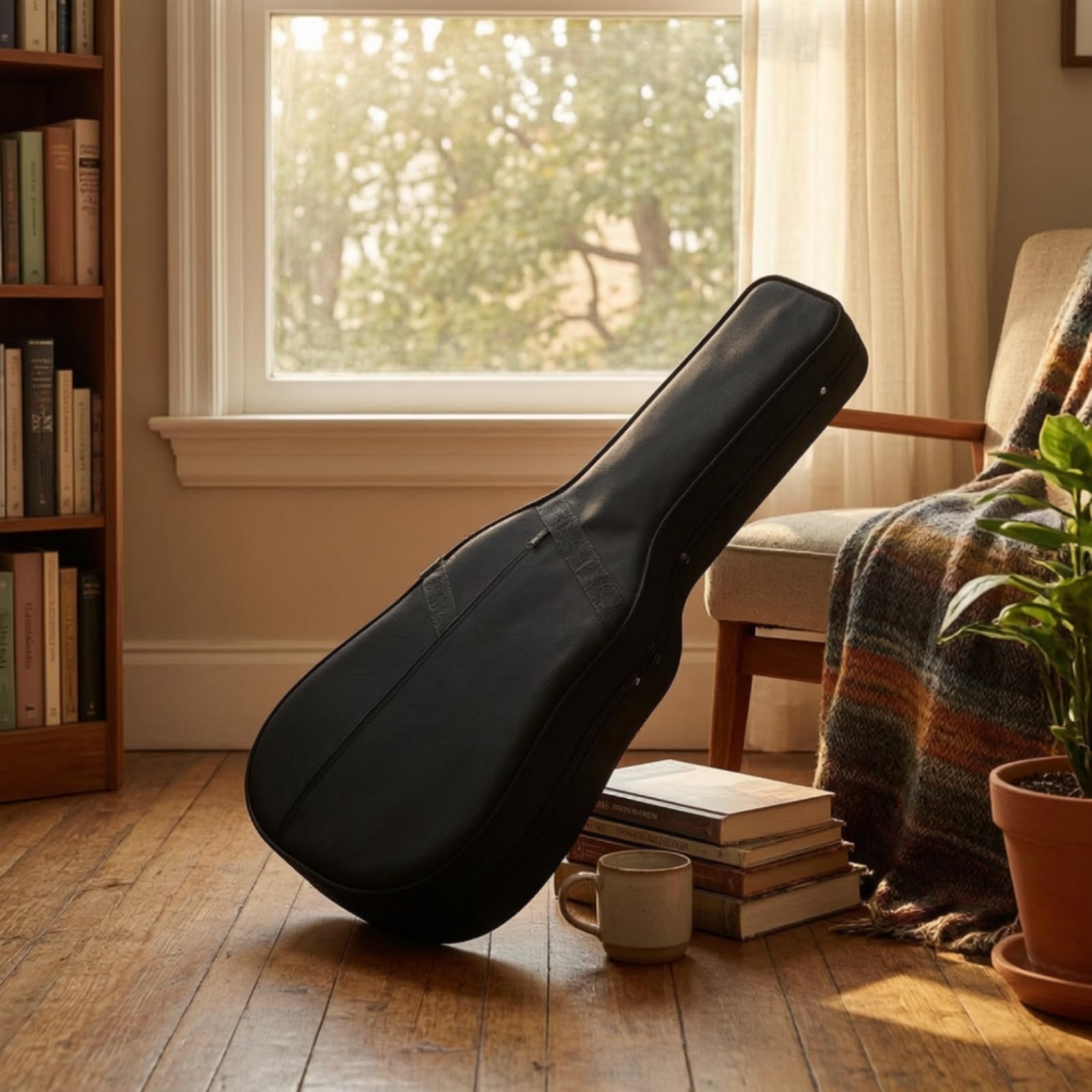 harayaa Estuche para Guitarra Funda Maletín Bolsa con Carcasa Resistente y Revestimiento Aterciopelado Cierre de Cremallera Asas, Funda De Espuma 38/39 Pulgadas Un Solo Hombro, 38/39 Pulgadas