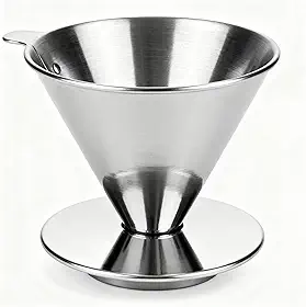 Coador de Café Inox com Filtro Reutilizável Premium (103) – Coagem Manual sem Papel, Aço Inoxidável, Portátil, Fácil de Lavar – Para Café, Chá e Infusões