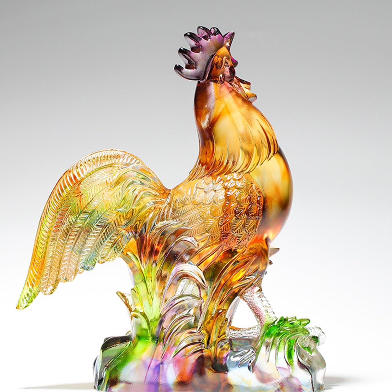 Dekoracja pulpitu Kogut statua dekoracja figurka zwierzątko miniaturowe kolorowe glazury ozdoby stół dekoracja stołu świąteczne prezenty Rzeźby ozdobne