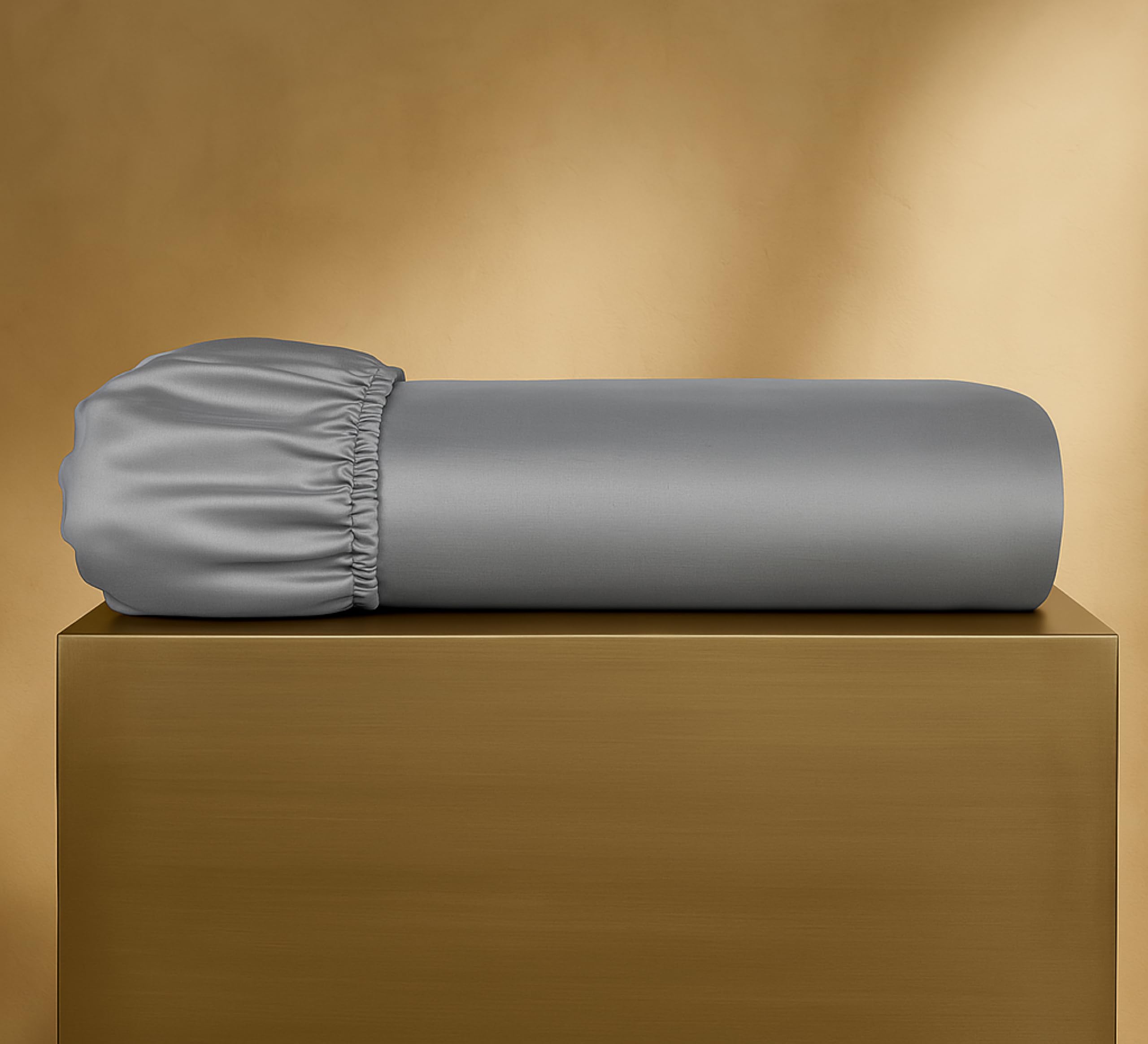 Mako Satin Spannbettlaken 180x200cm Baumwolle Grau Dunkelgrau| 100% Bio Baumwolle Leinentuch 180x200| weiches Spannbetttuch 180x200| Spannbettlaken 180x200cm Boxspringbett (bis 30cm Steghöhe)