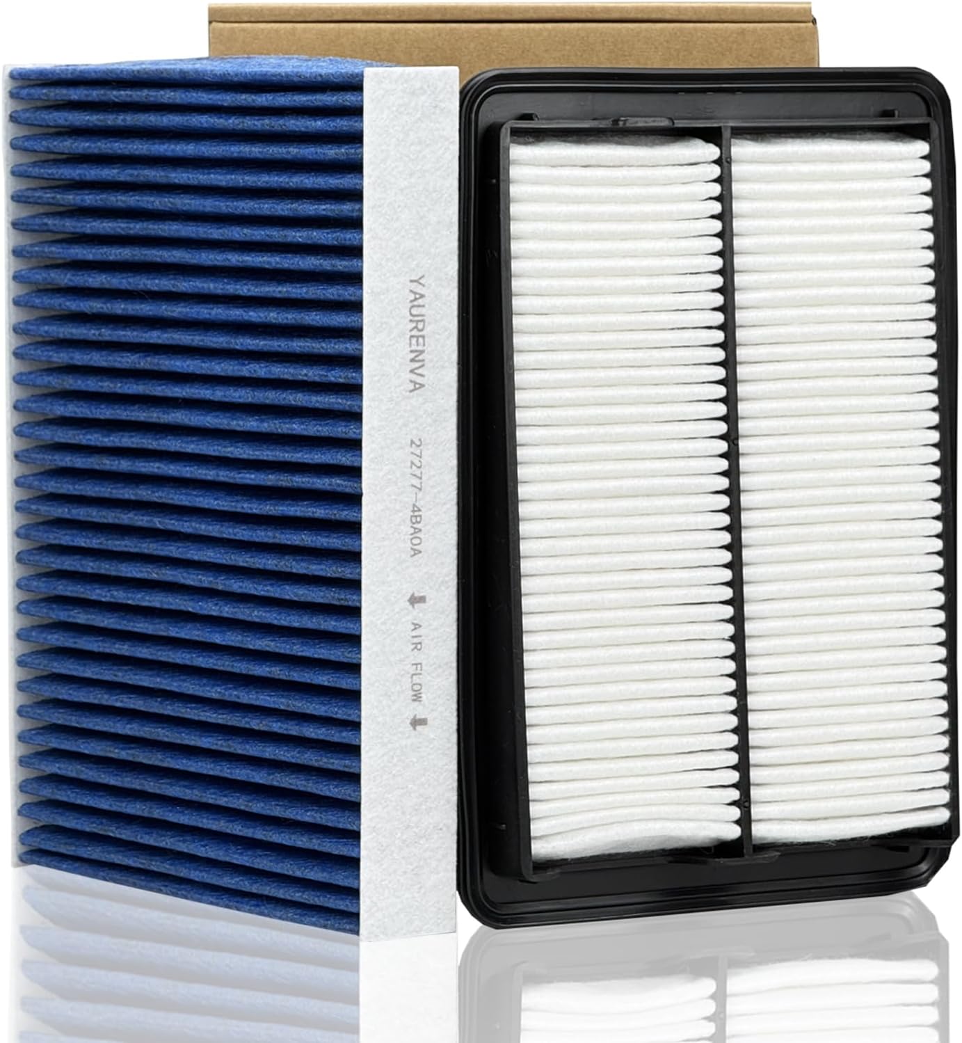 Engine & Cabin Air Filter Kit with Activated Carbon, Fit for Nissan 2014-2020 Rogue 2.5L, 2017-2019 Rogue 2.0L Hybrid, 2017-2022 Rogue Sport 2.0L, 2017-2023 Qashqai 2.0L, Relace 165464BA1A, 272774BA0A