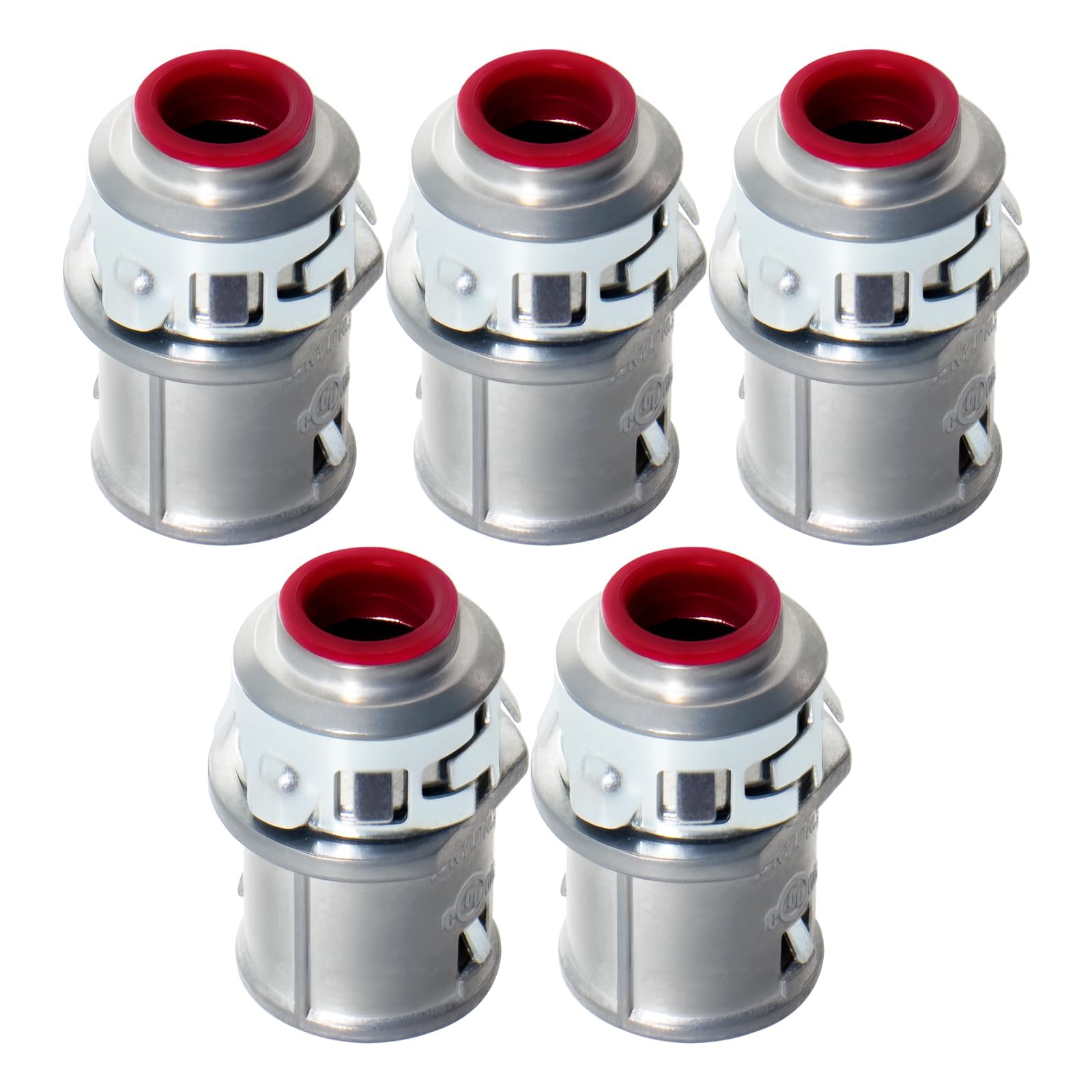 MAKERELE 3/8" Snap-In Metal-Clad Cable Connector, Zinc Electrical Conduit Fitting for Steel and Aluminum MC/AC Cable (5 pack)