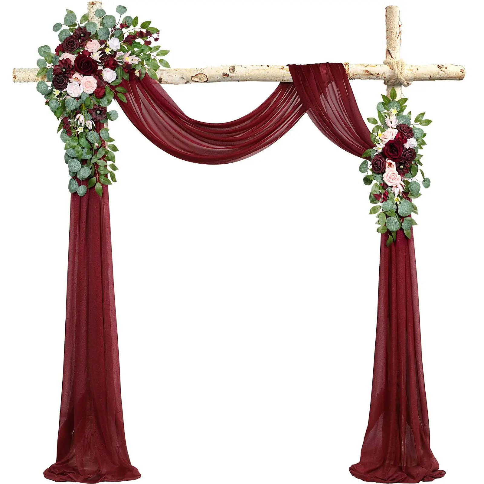 3 à 10 mètres de tissu drapé en mousseline de soie pour décoration de mariage, cérémonie de mariage, fête