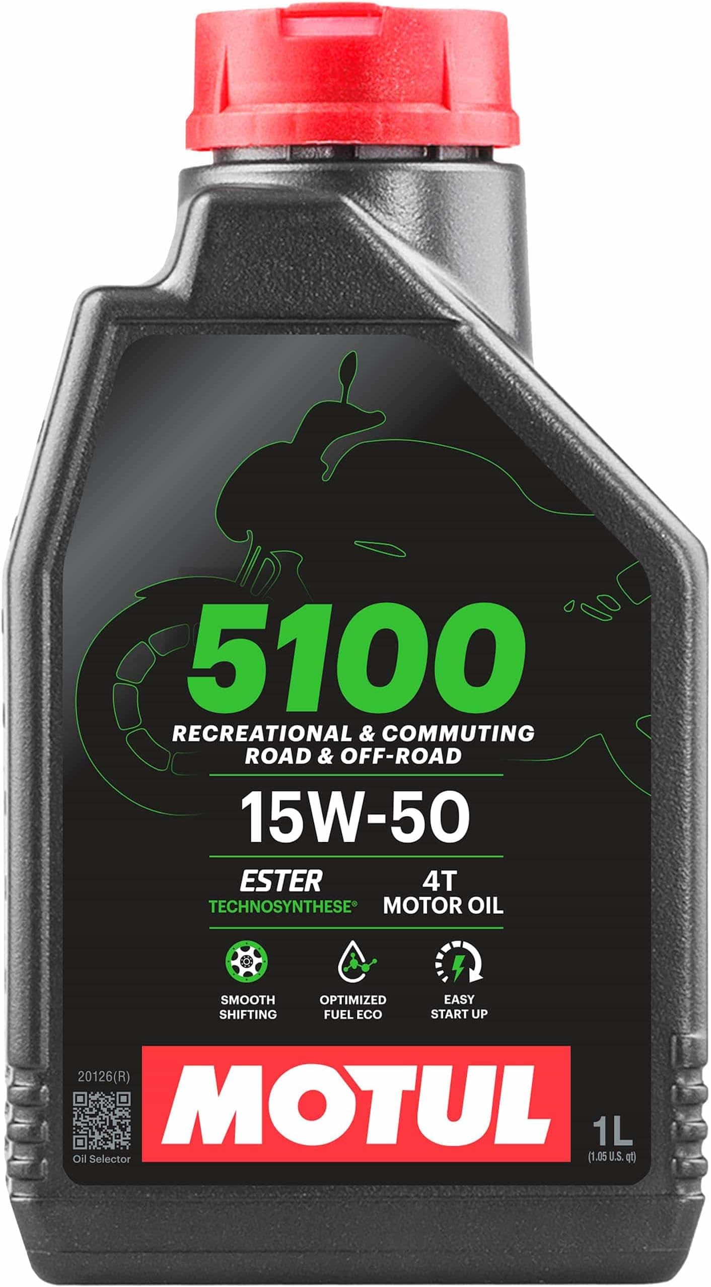 104080 5100 4T Hybrid 15W-50 API SM Technosynthese Semi Synthetic Engine Oil for Bikes (1 L)