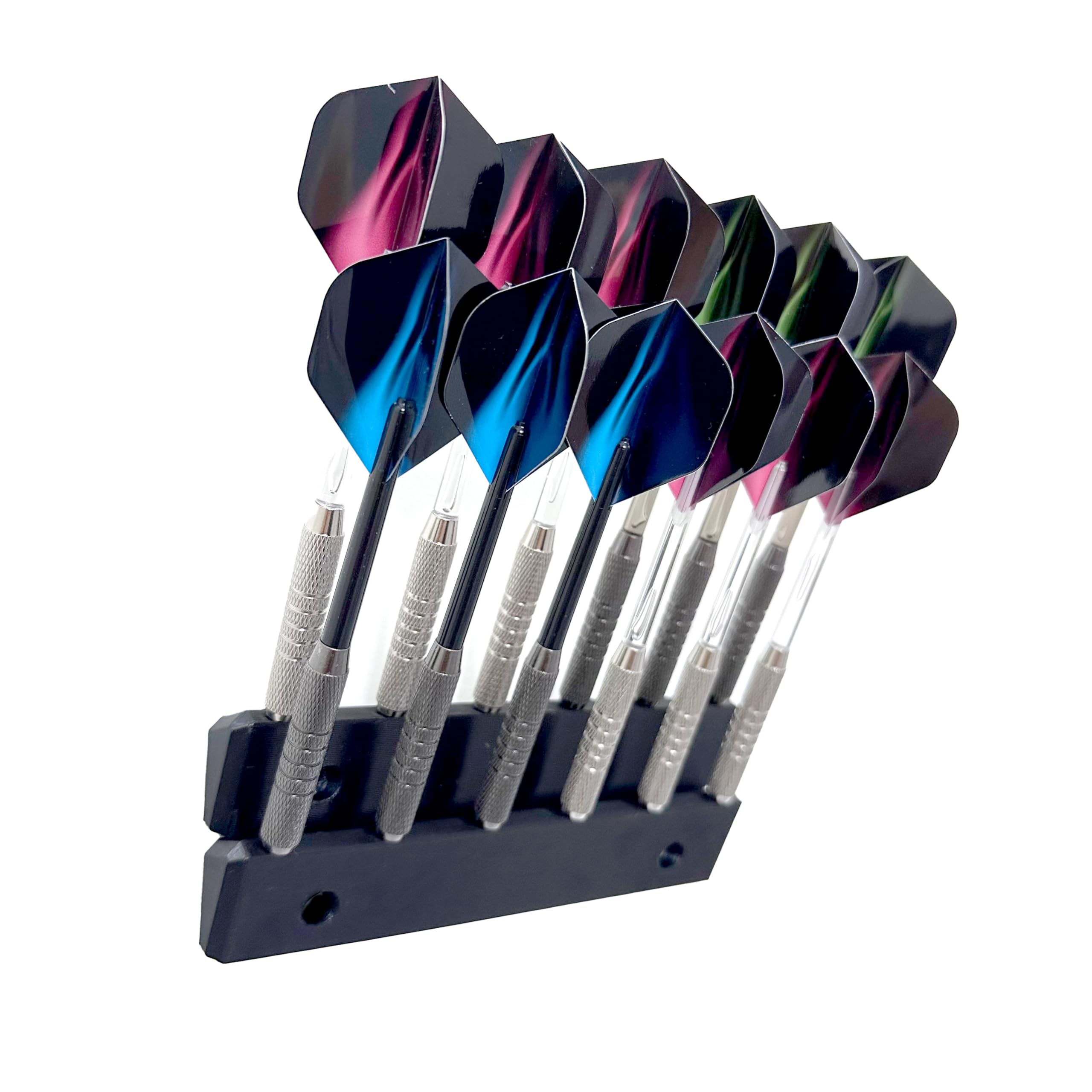 The Good Idea | Dart Holder Wall Mount Rack – 2 Pack Holds 12 Darts (6 Each) – Vertical or Horizontal Dart Storage for Steel & Soft Tip – Game Room Display