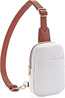 Vista 85 de Telena Riñonera pequeña para mujer, de cuero, cangureras, bolsa de pecho para mujer 3-camel marrón