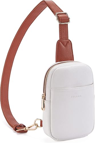 Telena Riñonera pequeña para mujer, de cuero, cangureras, bolsa de pecho para mujer