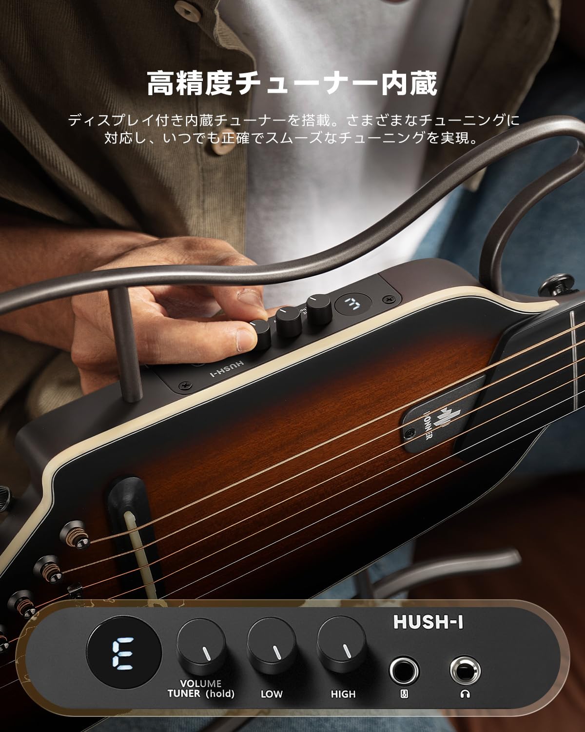 Donner HUSH-I Evo2 Travel Guitar Silent Headless Beginner Built-in
