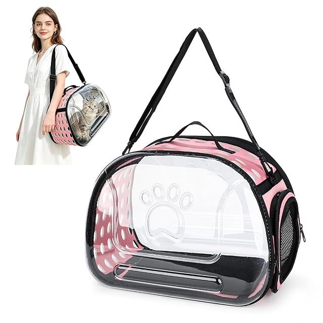 PETCUTE Trasportín Gato Bolsa de Transporte para Gatos de Viaje para Mascotas Portador para Gatos Plegables