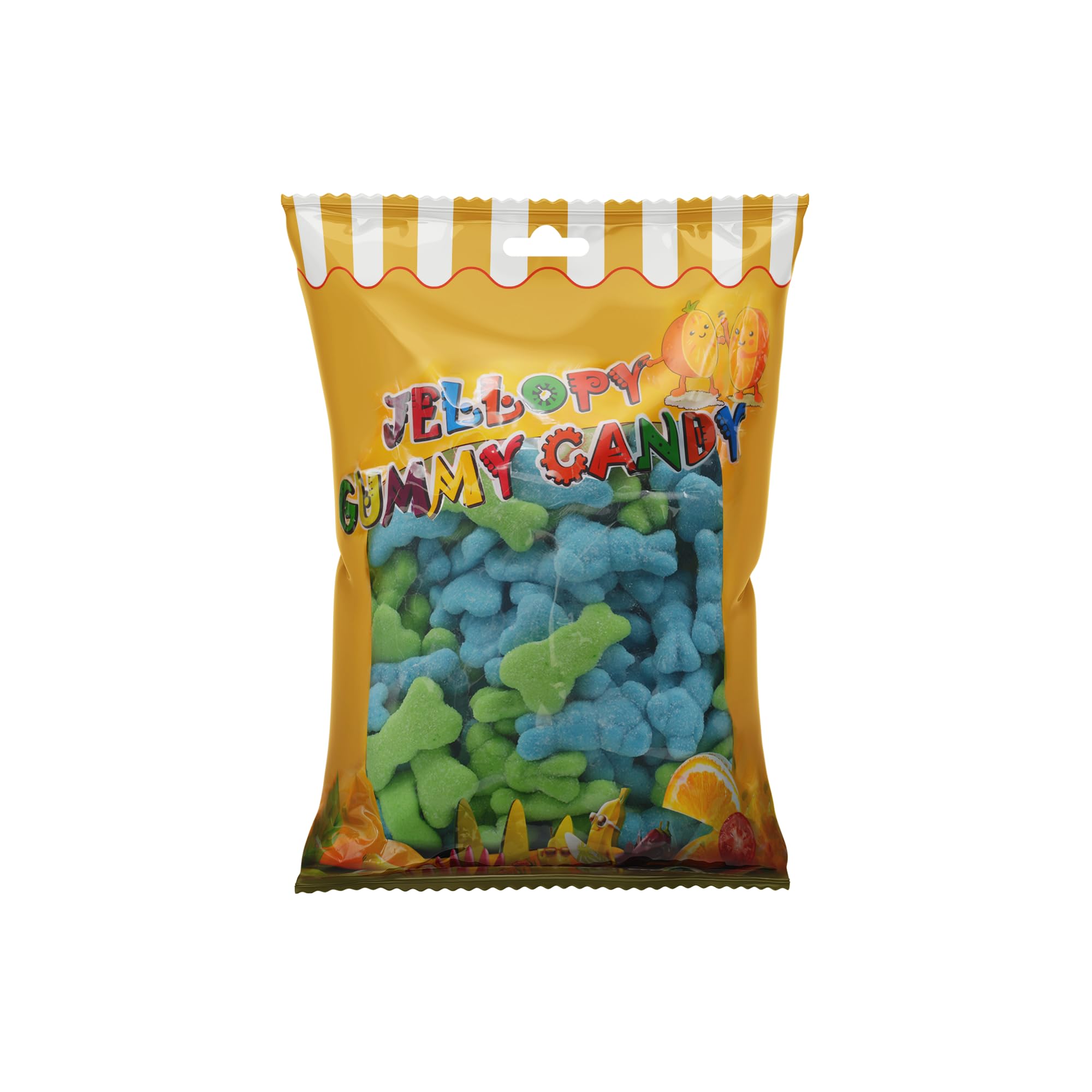 Jellopy Gummy Candy Bag Fizzy Rabits Fun & Fizzy Fruit-Flavored Gummies 1KG