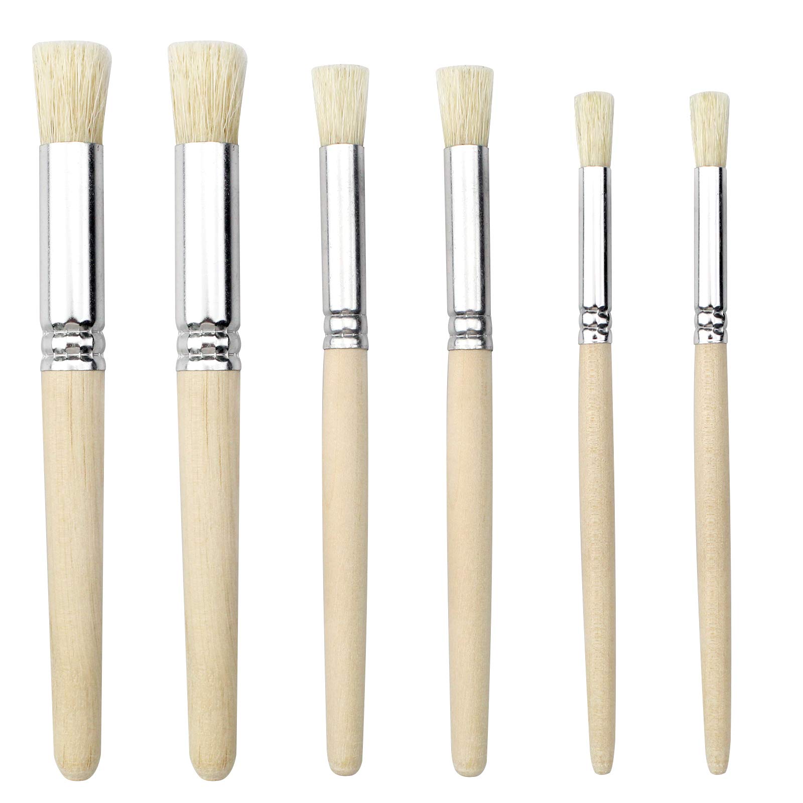 Buy YapitHome 6 Pieces Stencil Brush Wooden Stencil Brush Natural